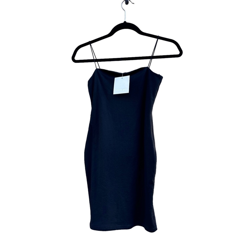 Showpo Make You Mine Black Strappy Bodycon Mini Dress NWT 4